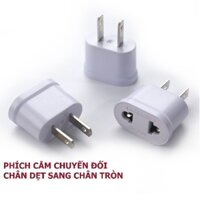 Phích Chuyển Đổi Chân Tròn Sang Chân Dẹt, Đầu Chuyển Đổi Phích Điện Nhỏ Gọn, CHuẩn US – JP – Đài. TakyShop 8601