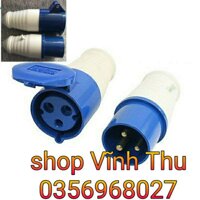 Phích công nghiệp 16A - trắng xanh,Ổ