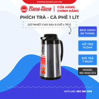 Phích nước Rạng Đông 1 lit, Bình thuỷ giữ nhiệt có nút ấn đựng nước nóng Model RD 1040 ST2