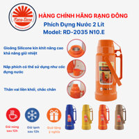 Phích nước Rạng Đông 2 lít 2035 N10.E. Bình thủy giữ nhiệt đựng nước nóng pha trà, cà phê