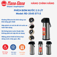 Phích nước Rạng Đông 2.5 lít, bình thủy giữ nhiệt cần bơm 2545 ST1.E