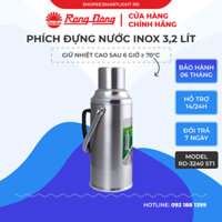 Phích nước rạng đông 3,2 lit inox cao cấp, bình thuỷ giữ nhiệt đựng nước nóng Model: RD-3240 ST1