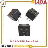 Phích ổ cắm đa năng LiOA chuyển 3 chân thành 2 chân 15A220V Chân TrònDẹt - Ổ điện chuyển đổi từ 3 chấu sang 2 chấu  - Chân cắm Dẹt