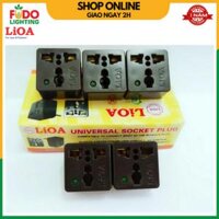 Phích ổ cắm đa năng LiOA chuyển 3 chân thành 2 chân 15A220V Chân TrònDẹt - Ổ điện chuyển đổi từ 3 chấu sang 2 chấu  - Chân cắm 5