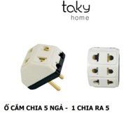 Phích Ổ Cắm Điện Chia 5 Ngả Chia Từ 1 Ổ Cắm Ra 5 Ổ Cắm, Thiết Kế Nhỏ Gọn Và Cắm Không Mất Diện Tích. Takyhome 8614