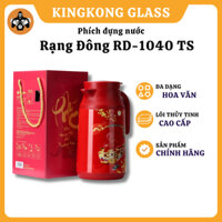 Phích pha trà Rạng Đông RD-1040 TS dung tích 1 Lít, ruột thủy tinh giữ nhiệt an toàn, thiết kế hoa văn Tết mới nhất 2025