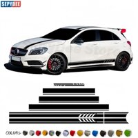 Phiên Bản 1 Sọc Miếng Dán Cửa Bên Thân Đồ Họa Sợi Carbon Vinyl Decal Cho Xe Mercedes Benz W176 A45 AMG A Class A200 A250 A180