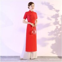 Phiên bản cải tiến áo dài cheongsam trình diễn trang phục cho phụ nữ bộ quần ống rộng kiểu Việt Nam phong cách Trung Quốc đích thực phong cách trẻ trung