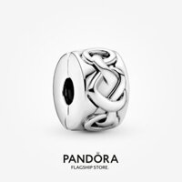 Phiên bản gốc 100% chính hãng PANDORA, vòng tay trang sức bạc S925, mặt dây chuyền Pandora, kẹp trái tim thắt nút, charm treo