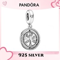 Phiên bản gốc 100% chính hãng PANDORA, vòng tay trang sức bạc S925, mặt dây chuyền cây gia phả xoay