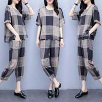 Phiên Bản Hàn Quốc 2023 Kích Thước Lớn Rời Bộ Đồ Cho Mẹ Thời Trang Quần Harem Crop Hai Mảnh Phù Hợp Với Nữ 2023 Phiên Bản Hàn Quốc Kích Thước Lớn Rời Bộ Đồ Mẹ Thời Trang Quần Harem Crop Thông Thường Phù Hợp Với Nữ 1.04