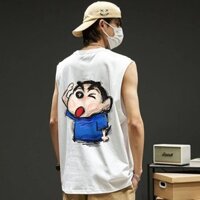 Phiên bản Hàn Quốc Áo Vest Nam Cao Cấp Không Tay Mùa Hè Graffiti Crayon Shin-Chan In Top