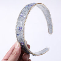 Phiên bản Hàn Quốc Băng đô kim cương vành rộng Baroque Retro Full Diamond Headband