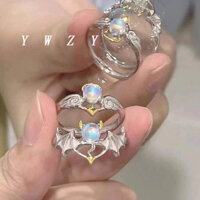 Phiên Bản Hàn Quốc Của Hyun Ya Wind Moonstone Angel Demon Nhẫn Đôi Mở Quà Tặng Thời Trang Cho Bạn Trai Và Bạn Gái