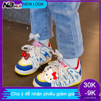Phiên bản Hàn Quốc giày thể thao họa tiết nơ dâu dễ thương màu hồng đỏ Giày Thể Thao Họa Tiết Hello Kitty Và Dâu Tây Dễ Thương Cho Bé Gái