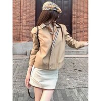 Phiên Bản Hàn Quốc Kaki Khâu Kẻ Sọc Áo Khoác Nữ Mùa Thu 2024 Phong Cách Mới Thiết Kế Hợp Thời Trang Phù Hợp Với Áo Khoác Top