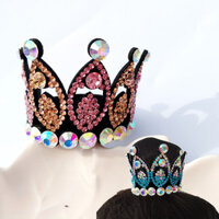 Phiên Bản Hàn Quốc Kim Cương Giả Vương Miện Khiêu Vũ Nghệ Thuật Thể Dục Trượt Băng Cổ Vũ Trẻ Em Thể Hình Thương Nhân Đầu Hiệu Suất Phụ Kiện Tóc Mũ Đội Đầu