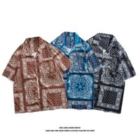 Phiên bản Hàn Quốc mùa hè Áo sơ mi ngắn tay dáng rộng thời trang hoa Thái Lan giản dị dành cho nam Hawaii đi biển