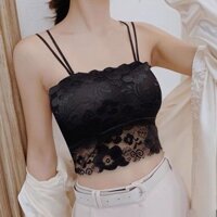 Phiên bản Hàn Quốc ren gợi cảm không dây, chống chói, lưng đẹp, dây đeo đáy, áo vest nhỏ, thiết kế mỏng dành cho nữ