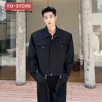Phiên Bản Hàn Quốc Thiết Kế Cấu Trúc Áo Sơ Mi Tay Dài Áo Khoác Mỏng Nam Tạo Kiểu Tóc Đẹp Trai Cao Cấp Nam Top