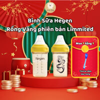 (Phiên bản Limmited) Bình sữa Hegen Dragon 240ml núm ti size M từ 3 – 6 tháng PPSU (Rồng Vàng) - Michi Baby MC547