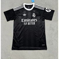 Phiên bản quạt 2526 Áo bóng đá thủ môn màu đen Real Madrid Áo thun ngắn tay AAA + S-4XL