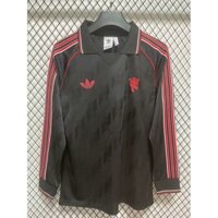 Phiên Bản Quạt Retro Tay Dài 2425 Manchester United Áo Bóng Đá Đen S-2XL Bộ Đồ Tập Bóng Đá S-2XL Tùy Chỉnh Tên Và Số