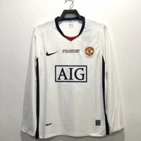 Phiên bản Retro 2008 / 09 Áo thi đấu sân khách Manchester United Áo bóng đá dài tay S-2XL