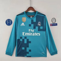 Phiên bản Retro 2017 / 18 Real Madrid Áo sơ mi dài tay áo bóng đá S-2XL, có thể thêm tên và số của bạn
