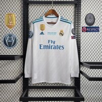 Phiên Bản Retro 2017 / 18 Real Madrid Nhà Áo Sơ Mi Bóng Đá Tay Dài Cho S-2XL