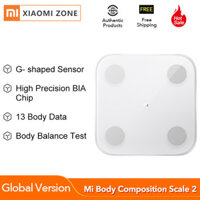 [Phiên Bản Toàn Cầu] Xiaomi Mi Cân Thành Phần Cơ Thể 2 Cân Sức Khỏe Công Việc Kiểm Tra Cân Bằng Kỹ Thuật Số BT5.0 Cân Thông Minh Xiaomi Với Ứng Dụng Mifit 2