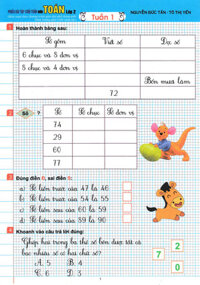 PHIẾU BÀI TẬP CUỐI TUẦN MÔN TOÁN LỚP 2 THEO CHƯƠNG TRÌNH GIÁO DỤC PHỔ THÔNG MỚI ĐỊNH HƯỚNG PHÁT TRIỂN NĂNG LỰC