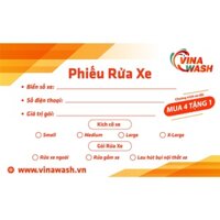 Phiếu Rửa Xe 4 Lần - Tặng 1 Lần Tại VinaWash [4 Chi Nhánh TPHCM]