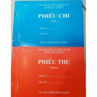 Phiếu thu, phiếu chi 2 liên, 3 liên 100 tờ (10 quyển)