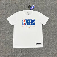 Philadelphia 76ers Đồng phục huấn luyện bóng rổ Joln Bide Xuất hiện Khởi động bắn súng Áo thể thao Arlen Iverson Nhanh khô tay ngắn