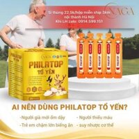 PHILATOP TỔ YẾN (hộp 20 ống x10ml). 1 thùng 60 hộp, sỉ thùng 22.500₫ + ship nội thành Hà Nội.
