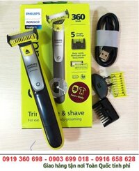 PHILIP QP2834, Cạo Râu PHILIP QP2834 Flexible 5-in-1 shaver and trimmer for face and body (Cạo râu,Lông,Boby) /Cáp sạc USB, Lưỡi Xoay
