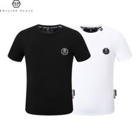 Philipp Plein Áo Thun Đơn Giản Kim Cương Kẻ Sọc Đầu Lâu Cotton Nguyên Chất Nửa Tay 2233