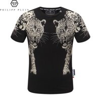 Philipp PLEIN Philip Nửa Tay PP Quần Áo Thoáng Khí Co Giãn Dạo Phố Quần Áo Nóng Kim Cương Ôm Cổ Tròn