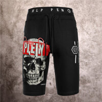 Philipp PLEIN Quần Short Mùa Hè Hợp Thời Trang Nam Đầu Lâu Kim Cương Nóng Thời Trang Quần Short PP Thường Ngày Quần Ba Phần Tư Quần