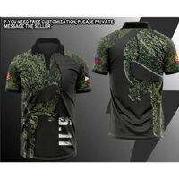 Philippines Chiến Thuật Áo Sơ Mi Polo Nam Punisher Skull Camo Green ❥ ❈ Áo Sơ Mi Polo Nam