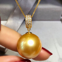 Philippines Nanyang Vàng Sâu Vàng Ngọc Trai Mặt Dây Chuyền Vòng Cổ Nanyang Taiao Hạt Trắng Quà Tặng Cao Cấp