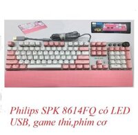 Philips 86869 Bàn Phím Cơ Gaming Led Blue Switch (Trắng Hồng) SPK-8614FQ G614