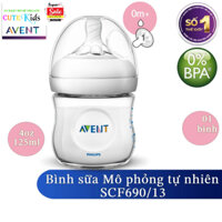 Philips Avent bình sữa mô phỏng tự nhiên 125ml cho bé từ 0 tháng SCF690/13
