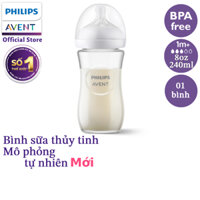 Philips Avent bình sữa thủy tinh mô phỏng tự nhiên mới dung tích 240ml cho bé từ 1 tháng SCY933/01