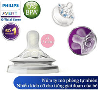 Philips Avent Núm ty mô phỏng tự nhiên, vỉ đôi SCF651/23 SCF652/23 SCF653/23 SCF654/23