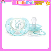 Philips Avent Núm Ty Ngậm Siêu Mềm, Ti Giả Avent Ultra Soft Cán Dẹp Dành Cho Bé 0-6M /6-18M( Vỉ Đơn)