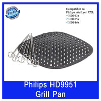 PHILIPS HD9951/00 BỘ PHỤ KIỆN KHAY CHIÊN CHỐNG DÍNH và 6 que XIÊN THỊT INOX-CHÍNH HÃNG CHO nồi chiên XXL