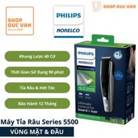 Philips Norelco Beard Trimmer And Hair Clipper Series 5500 Cordless Grooming, Rechargeable, Adjustable Length