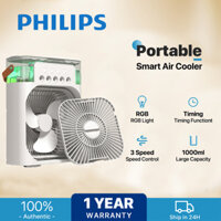 PHILIPS Quạt điều hòa hơi nước mini LOẠI 1, quạt phun sương để bàn 600ml, 5 vòi phun, 3 chế độ gió làm mát nhanh - Huajing